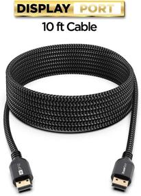img 3 attached to 💪 PowerBear 4K DisplayPort Cable (10 Feet) – High-Speed for Gaming Monitor, Laptop, TV & PC - Nylon Braided, 4K 60Hz, 2K 165Hz, 2K 144Hz