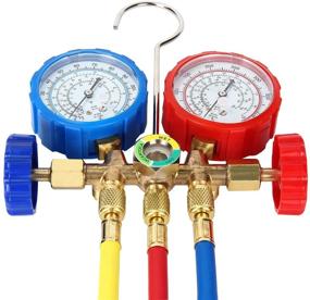 img 2 attached to 🌡️ AutoRocking 5FT AC Diagnostic Manifold Gauge Set: R134A, R12, R22, R502 Refrigerants with Quick Couples, Acme Adapter & Can Tap - Efficient HVAC Tool for Accurate Diagnosis