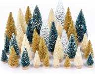🎄 dearhouse 33pcs mini christmas trees: festive artificial pine tree sisal trees with wood base - perfect for christmas table decor & winter crafts ornaments logo