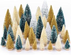 img 4 attached to 🎄 DearHouse 33PCS Mini Christmas Trees: Festive Artificial Pine Tree Sisal Trees with Wood Base - Perfect for Christmas Table Decor & Winter Crafts Ornaments