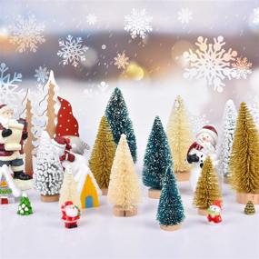 img 3 attached to 🎄 DearHouse 33PCS Mini Christmas Trees: Festive Artificial Pine Tree Sisal Trees with Wood Base - Perfect for Christmas Table Decor & Winter Crafts Ornaments