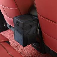 premium car trash can: lid, pockets, waterproof design - 100% leak-proof automotive garbage can for versatile use logo