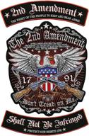 🦅 2nd amendment rockers + eagle center patch: large patriotic embroidered patches, 3pc. set - premium quality by nixon thread co. logo