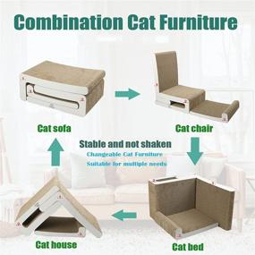 img 3 attached to Goldway 3-in-1 Indoor Cat Scratchers: Building Block Cat Scratching Post, DIY Cat House/Bed/Chair/Sofa