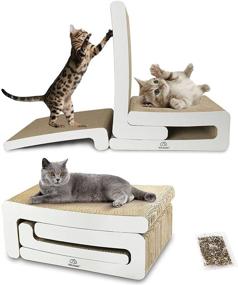 img 4 attached to Goldway 3-in-1 Indoor Cat Scratchers: Building Block Cat Scratching Post, DIY Cat House/Bed/Chair/Sofa