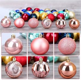 img 2 attached to 🎄 Shimmering 2.4" Rose Gold Christmas Balls Ornaments - Set of 36 shatterproof decorations with glitter, perfect for Xmas tree and festive party decor!