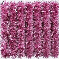 🎀 26.2 feet christmas tinsel garland: light pink metallic twist for xmas party, staircase railing, indoor/outdoor ornament - willbond logo