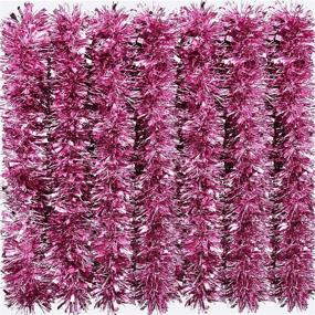 img 4 attached to 🎀 26.2 Feet Christmas Tinsel Garland: Light Pink Metallic Twist for Xmas Party, Staircase Railing, Indoor/Outdoor Ornament - WILLBOND