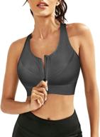 👙 rolewpy front closure sport bras: wirefree zipper cross back support tops for women - full coverage, no padding logo