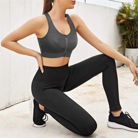 img 1 attached to 👙 Rolewpy Front Closure Sport Bras: Wirefree Zipper Cross Back Support Tops for Women - Full Coverage, No Padding