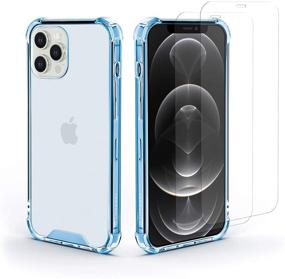 img 4 attached to Amcrest Compatible Case for iPhone 12 Pro: 🔳 Crystal Clear + 2 x Tempered Glass Screen Protectors