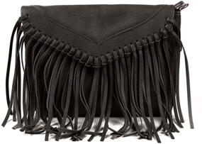 img 3 attached to 👜 Stylish Women's Fringe Tassel Cross Body Bag: LUI SUI Vintage PU Leather Hobo Handbag