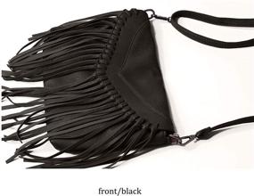 img 2 attached to 👜 Stylish Women's Fringe Tassel Cross Body Bag: LUI SUI Vintage PU Leather Hobo Handbag