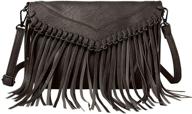 👜 stylish women's fringe tassel cross body bag: lui sui vintage pu leather hobo handbag logo