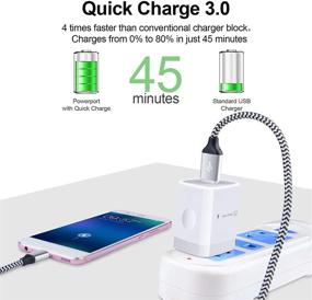 img 3 attached to Быстрое зарядное устройство для стены с Quick Charge 3.0 для Samsung Galaxy S21 Ultra 5G S20 S10 S9 S8 Note20/10/9/8, LG V70 V50 ThinQ - В комплекте 2Pack 6.6ft Type-C кабель