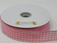 🎀 pink gingham check wired edge ribbon: a versatile 1.5" x 50 yards ribbon for picnics, plaid, floral, fashion, and crafts logo