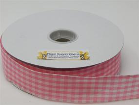 img 1 attached to 🎀 Pink Gingham Check Wired Edge Ribbon: A Versatile 1.5" x 50 Yards Ribbon for Picnics, Plaid, Floral, Fashion, and Crafts