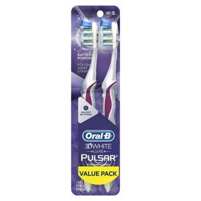 img 4 attached to 🦷 Oral-B Pulsar 3D White Advanced Vivid Soft Toothbrush Twin Pack - Colors May Vary: Achieve Enhanced Oral Care with this Dynamic Electric Toothbrush