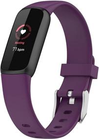 img 2 attached to 📿 Мягкие силиконовые запасные ремешки для часов Fitbit Luxe: Регулируемые запястные ремни для женщин и мужчин