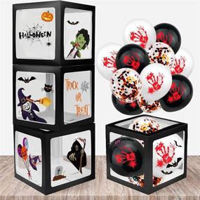 img 4 attached to 🎃 Beliueyes Halloween Balloons Boxes 4pcs Party Decor with Stickers and Reusable Giftbox