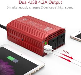 img 3 attached to 💪 Efficient BESTEK 300W Power Inverter: DC 12V to 110V AC Car Inverter with Dual USB Car Adapter – A Robust Solution