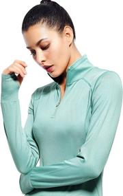 img 1 attached to 💃 Stay Comfortable and Stylish with our Womens Quarter Zip Running Pullover