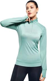 img 3 attached to 💃 Stay Comfortable and Stylish with our Womens Quarter Zip Running Pullover