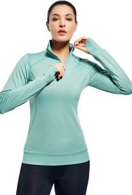 img 4 attached to 💃 Stay Comfortable and Stylish with our Womens Quarter Zip Running Pullover