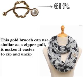 img 3 attached to Infinity Scarf Zipper Pockets Scarves Women's Accessories in Scarves & Wraps