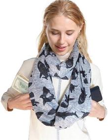 img 4 attached to Infinity Scarf Zipper Pockets Scarves Women's Accessories in Scarves & Wraps