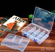 img 1 attached to Outuxed 2pack Clear Plastic Organizer Box with 36 Grids for Jewelry, Crafts, and Fishing Tackle - Adjustable Dividers and Label Stickers Included review by Barbara Simmons