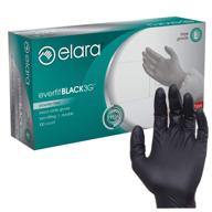 🧤 elara fne303bk everfitblack3g nitrile disposable gloves, 3 mil, black, powder free, food safe, non-latex, large size, 100 count box – model fne303bk-100 logo