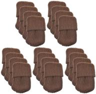 🪜 20pcs knitted chair socks for hardwood floors - furniture leg protectors & floor caps - protect floors, reduce noise & prevent scratches - brown logo