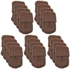 img 3 attached to 🪜 20pcs Knitted Chair Socks for Hardwood Floors - Furniture Leg Protectors & Floor Caps - Protect Floors, Reduce Noise & Prevent Scratches - Brown