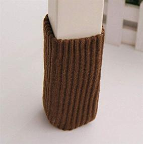 img 2 attached to 🪜 20pcs Knitted Chair Socks for Hardwood Floors - Furniture Leg Protectors & Floor Caps - Protect Floors, Reduce Noise & Prevent Scratches - Brown