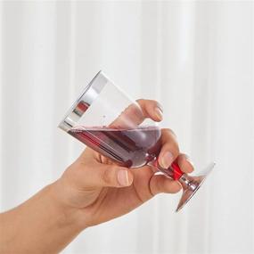 img 1 attached to 🍷 N9R 30 Pack Plastic Wine Glasses with Silver Rim, 6 Oz Plastic Wine Glasses with Stem, Disposable Wine Cups Reusable - Perfect for Parties, Weddings, and Birthdays