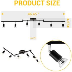 img 1 attached to 🔦 Black LED 6 Light Track Light Kit - 6 Way Ceiling Track Lighting with CRI≥90, Flexibly Rotatable Light Head - Exhibition LED Track Light Set, Includes 6X LED GU10 Bulbs (5W, 2700K, 510LM)