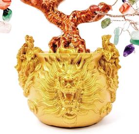 img 2 attached to 🌳 XIEHE-SHOP Crystal Fortune Tree - Gold Money Tree Feng Shui Ornament, Enhancing Wealth, Luck, Prosperity, and Success - Crystal Money Tree Feng Shui Bonsai Decoration for Home and Office (7 Color)