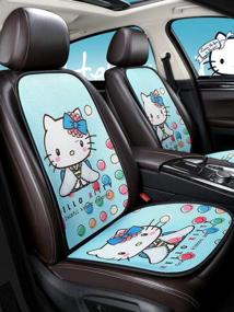 img 3 attached to 🚗 Однотонный набор чехлов для автокресла DPIST Hello Kitty, защита 1шт., универсальная посадка, подходит для использования в любое время года.