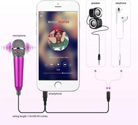 img 2 attached to Uniwit® Mini Portable Vocal/Instrument Microphone For Mobile Phone Laptop Notebook Apple IPhone Sumsung Android With Holder Clip - Rose Red