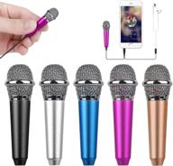 uniwit® mini portable vocal/instrument microphone for mobile phone laptop notebook apple iphone sumsung android with holder clip - rose red logo