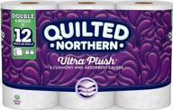 🧻 мягкая северная плотная 3-слойная туалетная бумага quilted northern ultra plush - 6 двойных рулонов по 142 листа в каждом логотип