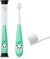 🦷 kiuimi extra soft toothbrush for kids | non-irritating 10,000 bristles manual toothbrush with protective case | toddler bpa-free nano toothbrush | ideal for sensitive gums | green logo