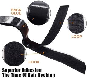 img 2 attached to 🔗 Jackwood 36 Feet Self Adhesive Hook & Loop Tape Roll: Strong Sticky Back Fastener Strip for Hanging Pictures, Tools, Pedal Board – Black, 3/4 Inch Width