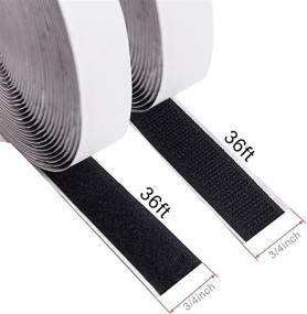 img 3 attached to 🔗 Jackwood 36 Feet Self Adhesive Hook & Loop Tape Roll: Strong Sticky Back Fastener Strip for Hanging Pictures, Tools, Pedal Board – Black, 3/4 Inch Width