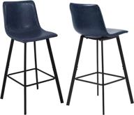 💙 greatune modern faux leather bar stools, 30 inch counter bar stools with backs set of 2, industrial armless bar height stools, pub kitchen stools chairs, 350 lbs capacity, dark blue - stylish and durable seating solution for contemporary spaces logo