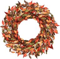 🍂 fall berry wreath with pumpkins, mini pumpkins, leaves, and berries - shiny flower fall leaf pumpkin wreath for thanksgiving, christmas, festival party - ideal door, window, wall home decor - the wreath depot логотип