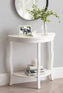 🌙 white lillian half moon wood console table - kate and laurel, curved legs and shelf logo