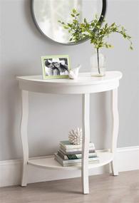 img 3 attached to 🌙 White Lillian Half Moon Wood Console Table - Kate and Laurel, Curved Legs and Shelf