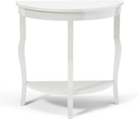 img 2 attached to 🌙 White Lillian Half Moon Wood Console Table - Kate and Laurel, Curved Legs and Shelf